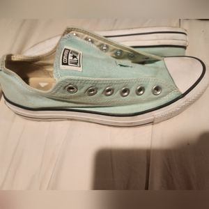 Mint green converse used once women's 9
